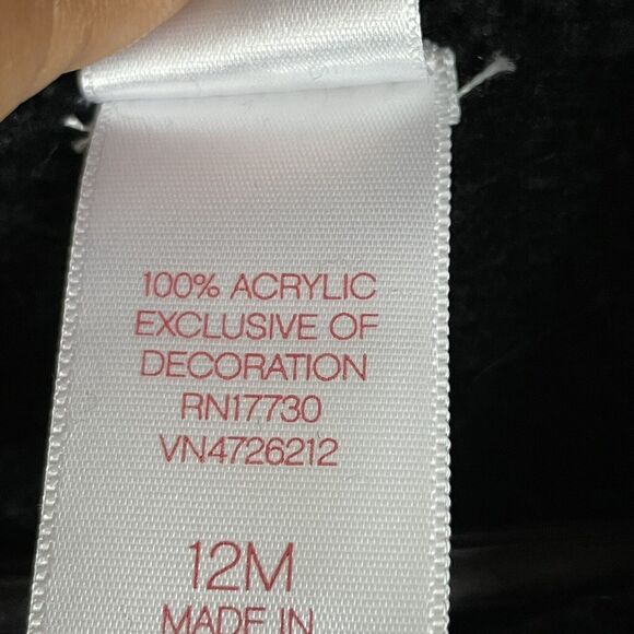 Baby Christmas Sweater 12M Black Knit Pullover Holiday Presents Embroidered - Picture 9 of 10